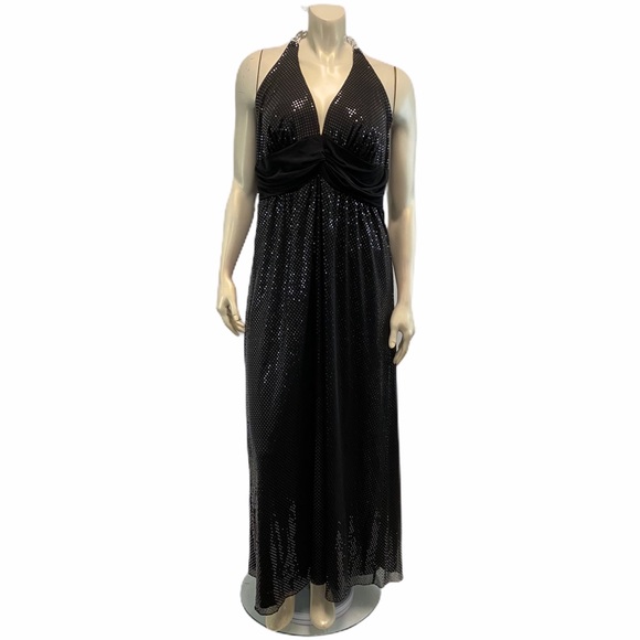 sequin halter maxi dress